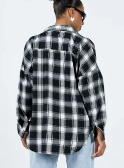 Princess Polly Oxley Shirt Black / White Black/White Sale
