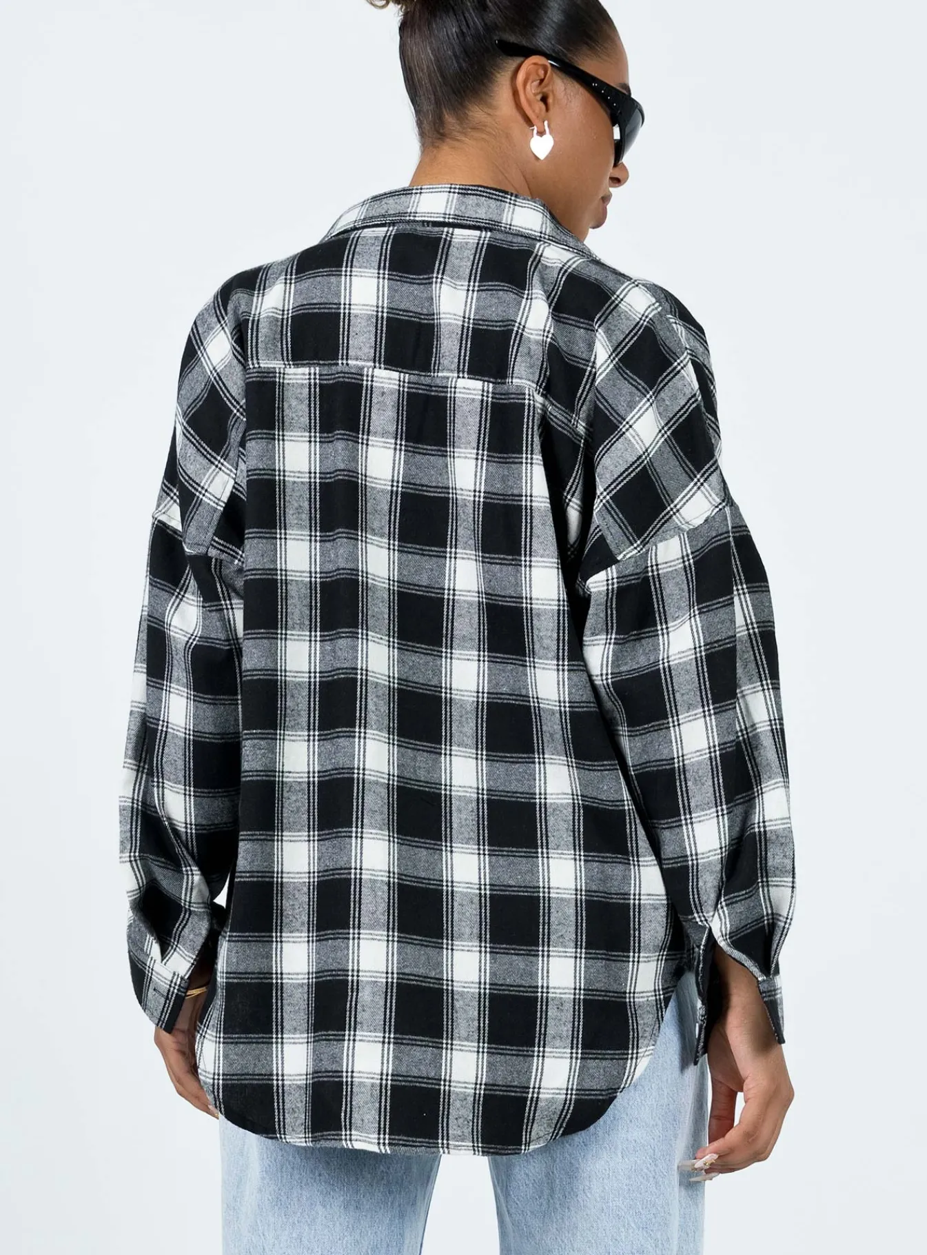 Princess Polly Oxley Shirt Black / White Black/White Sale