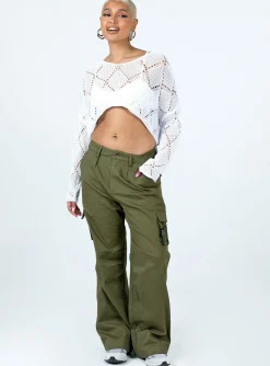 Princess Polly Paisley Tattoo Cargo Pants  Khaki Hot