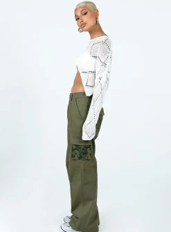 Princess Polly Paisley Tattoo Cargo Pants  Khaki Hot