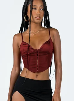Princess Polly Palisade Corset Top  Red Discount
