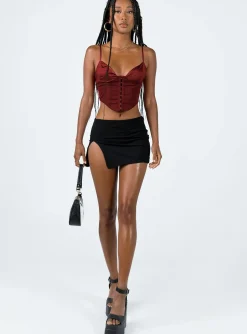 Princess Polly Palisade Corset Top  Red Discount