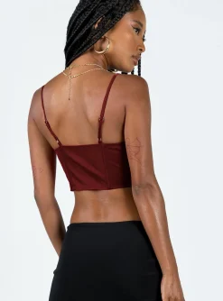 Princess Polly Palisade Corset Top  Red Discount