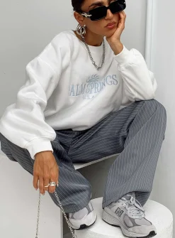 Princess Polly Palm Springs Sweatshirt  White Best