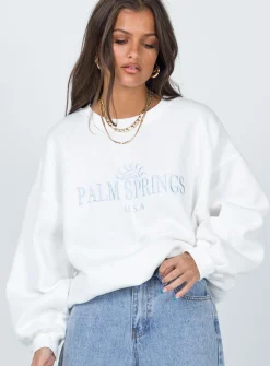 Princess Polly Palm Springs Sweatshirt  White Best