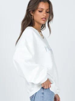 Princess Polly Palm Springs Sweatshirt  White Best