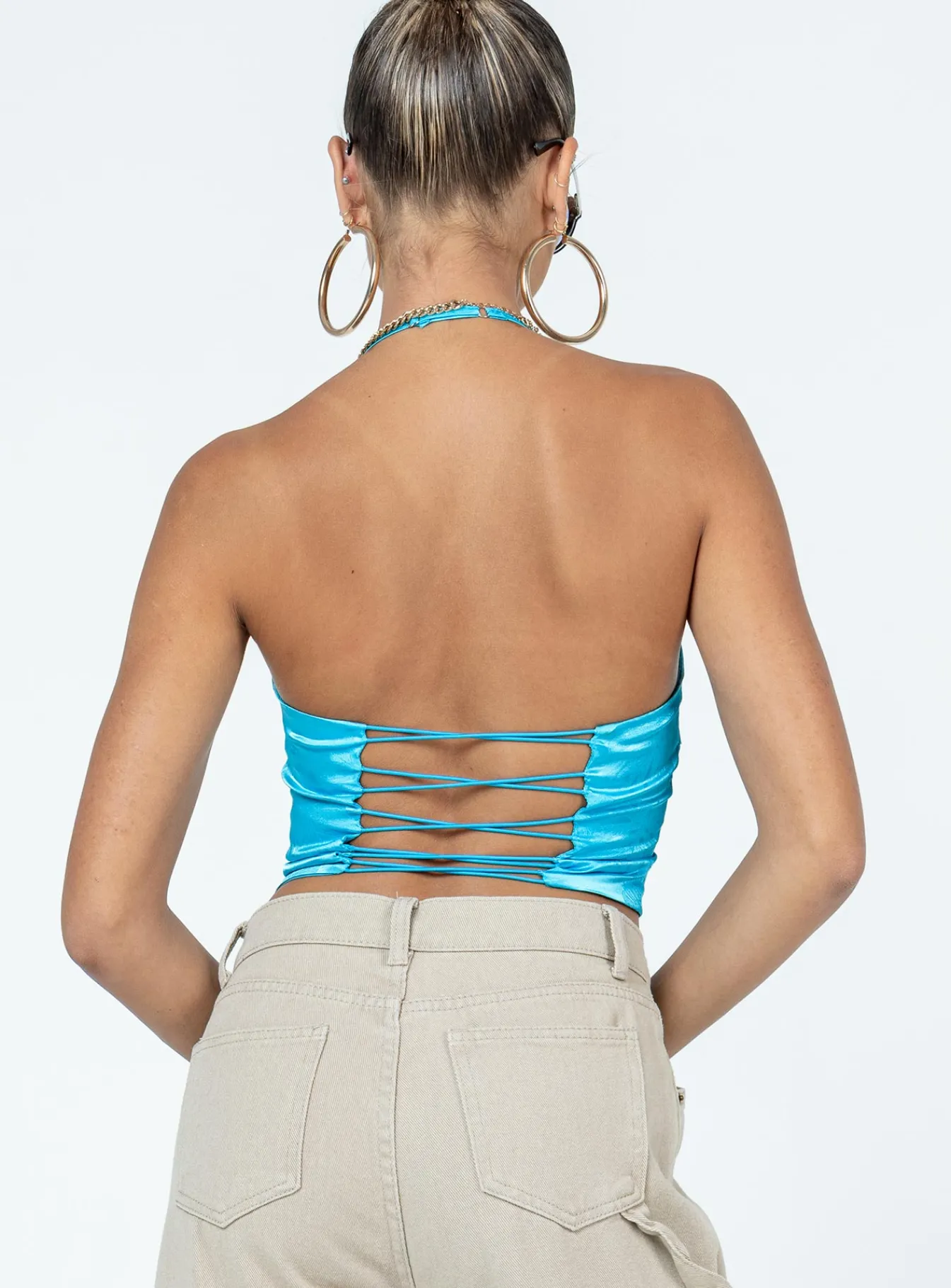 Princess Polly Palms Top Blue Flash Sale
