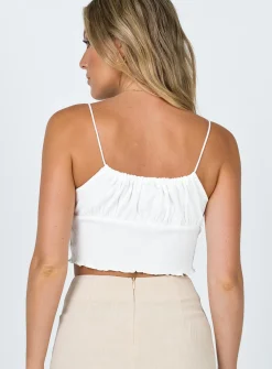 Princess Polly Pamelia Top  White Cheap