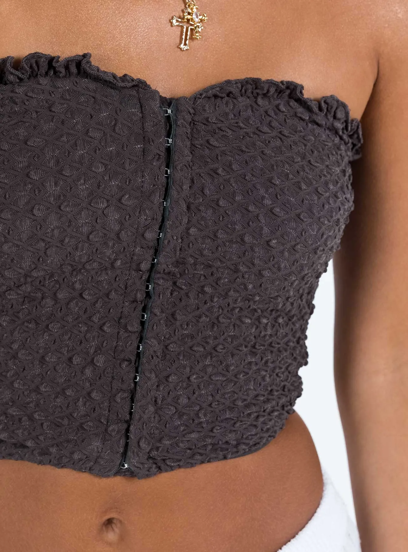 Princess Polly Pamola Strapless Top Slate Grey Online