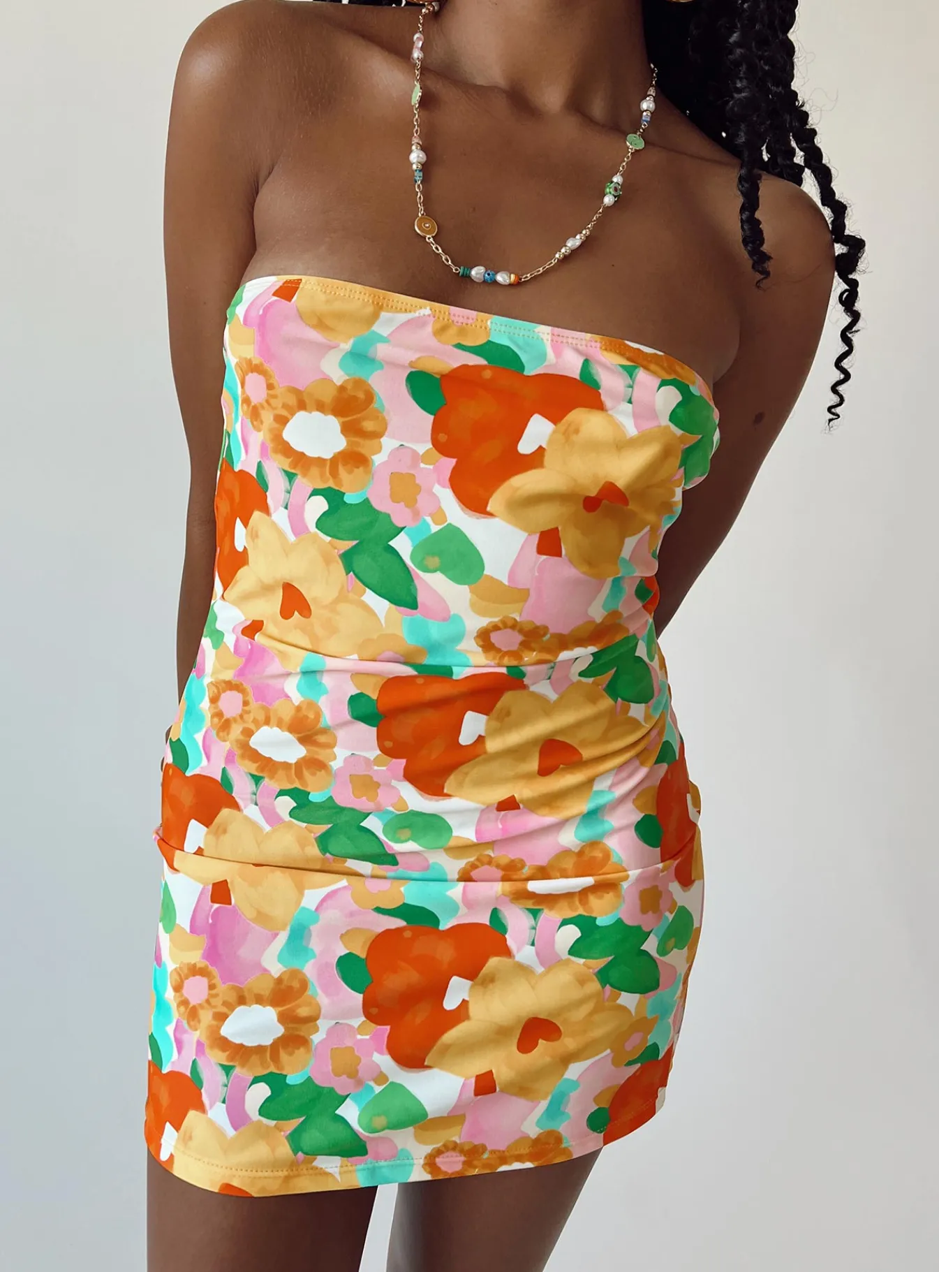 Princess Polly Paradise City Mini Dress Yellow Floral Cheap