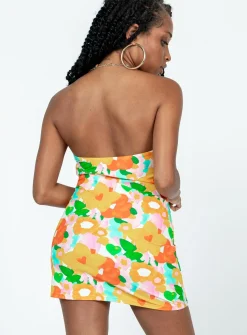 Princess Polly Paradise City Mini Dress Yellow Floral Cheap