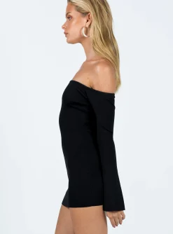 Princess Polly Parisa Long Sleeve Mini Dress Black Cheap