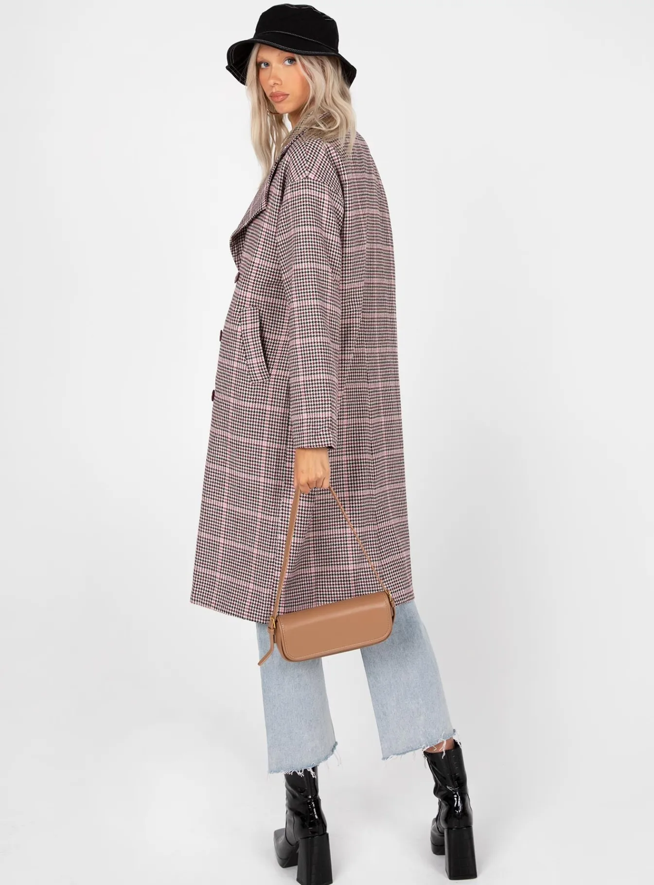 Princess Polly Parisa Winter Check Coat Multi Outlet