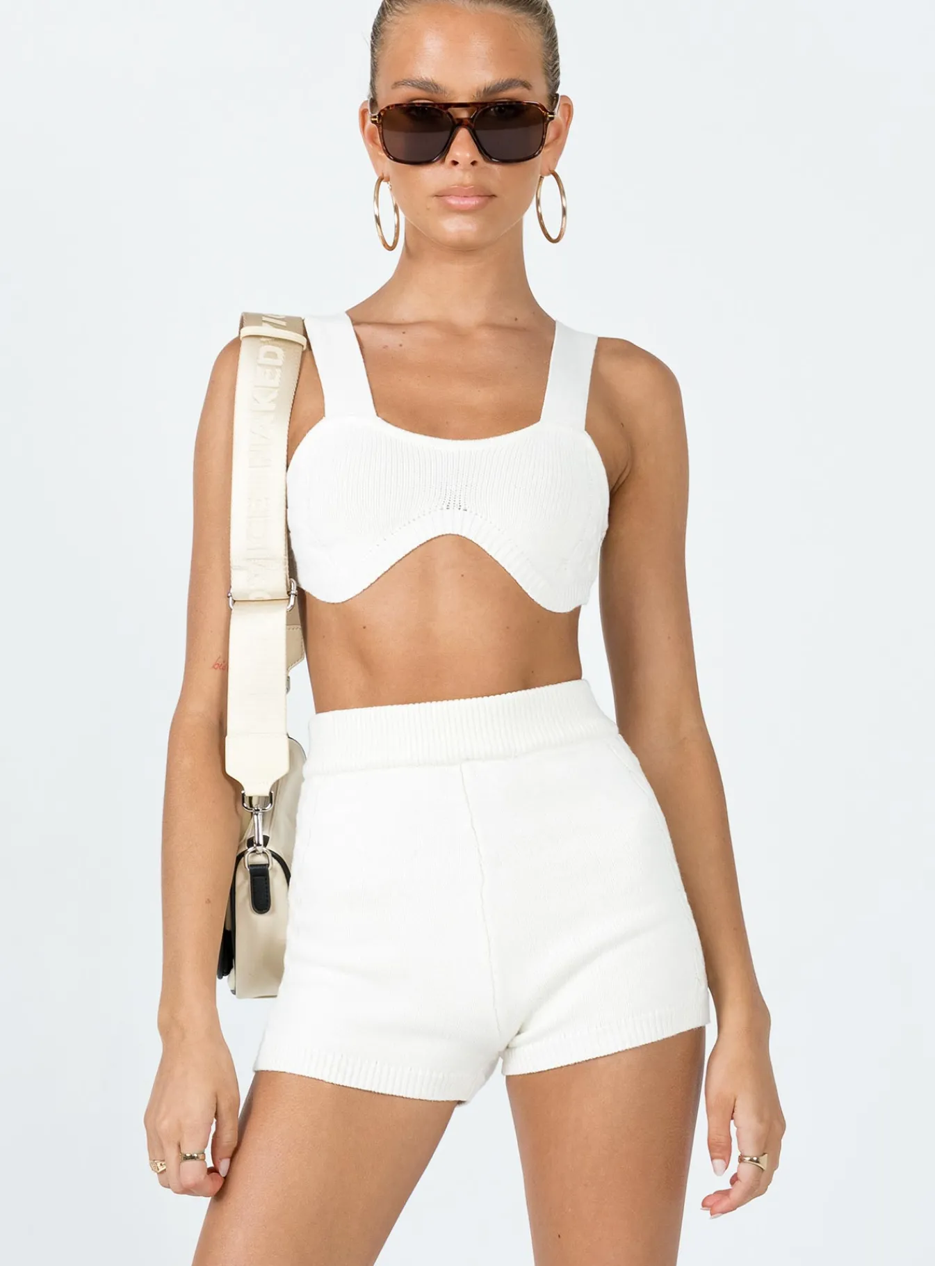 Princess Polly Parker Cable Knit Seteco White Cheap