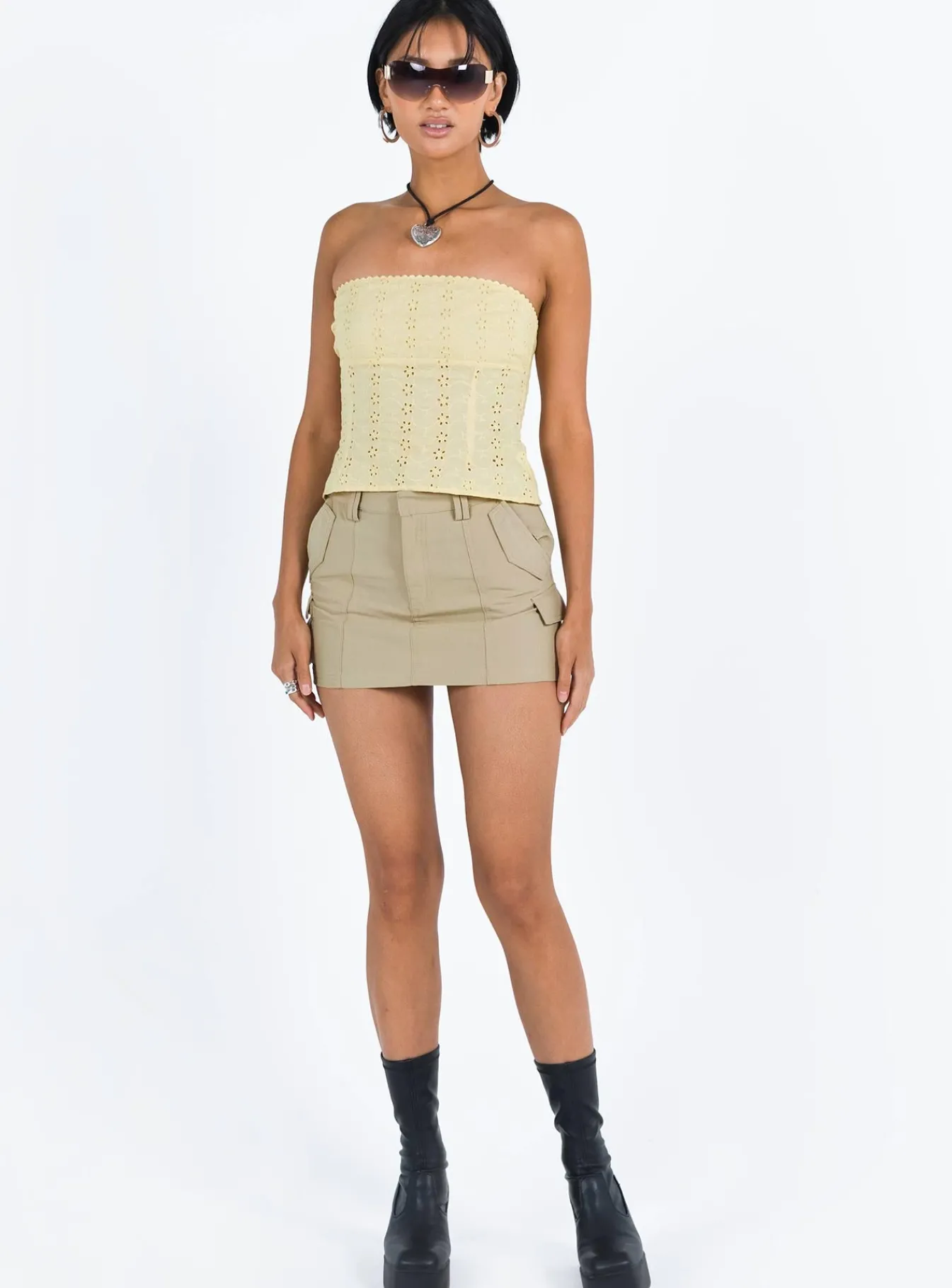 Princess Polly Parle Anglais Top Yellow Sale