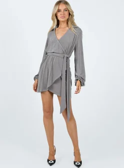 Princess Polly Party Time Mini Dress Slate  Grey Store