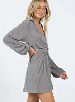 Princess Polly Party Time Mini Dress Slate  Grey Store