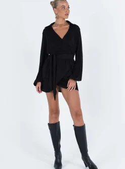 Princess Polly Party Time Mini Dresstall Low Impact   Black Clearance