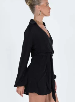 Princess Polly Party Time Mini Dresstall Low Impact   Black Clearance