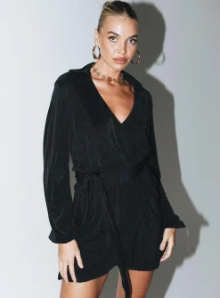 Princess Polly Party Time Mini Dresstall Low Impact   Black Clearance