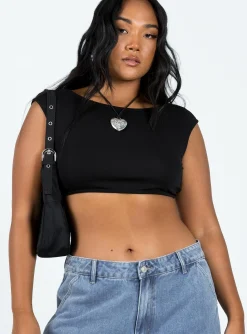 Princess Polly Pasadena Crop Top Black Clearance