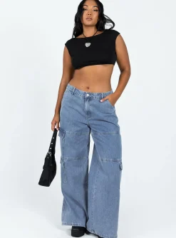 Princess Polly Pasadena Crop Top Black Clearance