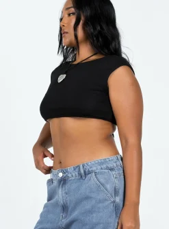 Princess Polly Pasadena Crop Top Black Clearance