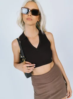 Princess Polly Patterson Top  Brown Hot