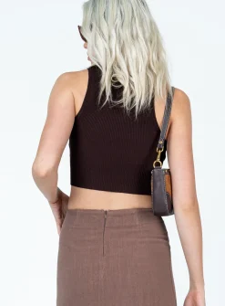Princess Polly Patterson Top  Brown Hot