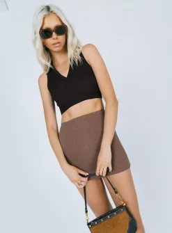 Princess Polly Patterson Top  Brown Hot