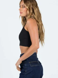 Princess Polly Patterson Top  Black Flash Sale