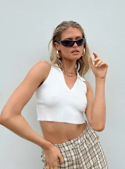 Princess Polly Patterson Top  White Discount
