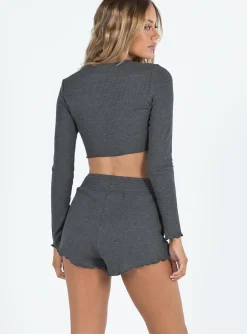 Princess Polly Patton Long Sleeve Set Charcoal Hot