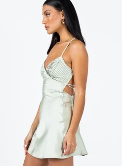 Princess Polly Paulina Mini Dress  Sage Flash Sale