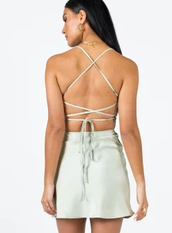 Princess Polly Paulina Mini Dress  Sage Flash Sale