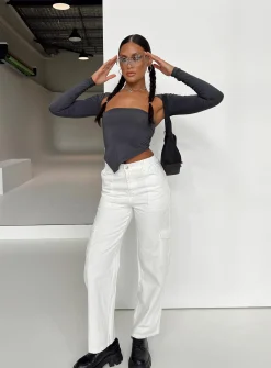 Princess Polly Pawley Cargo Pants  White Cheap