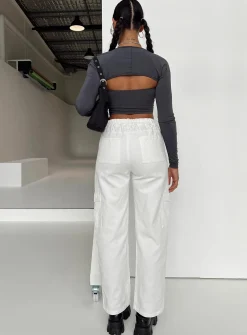 Princess Polly Pawley Cargo Pants  White Cheap
