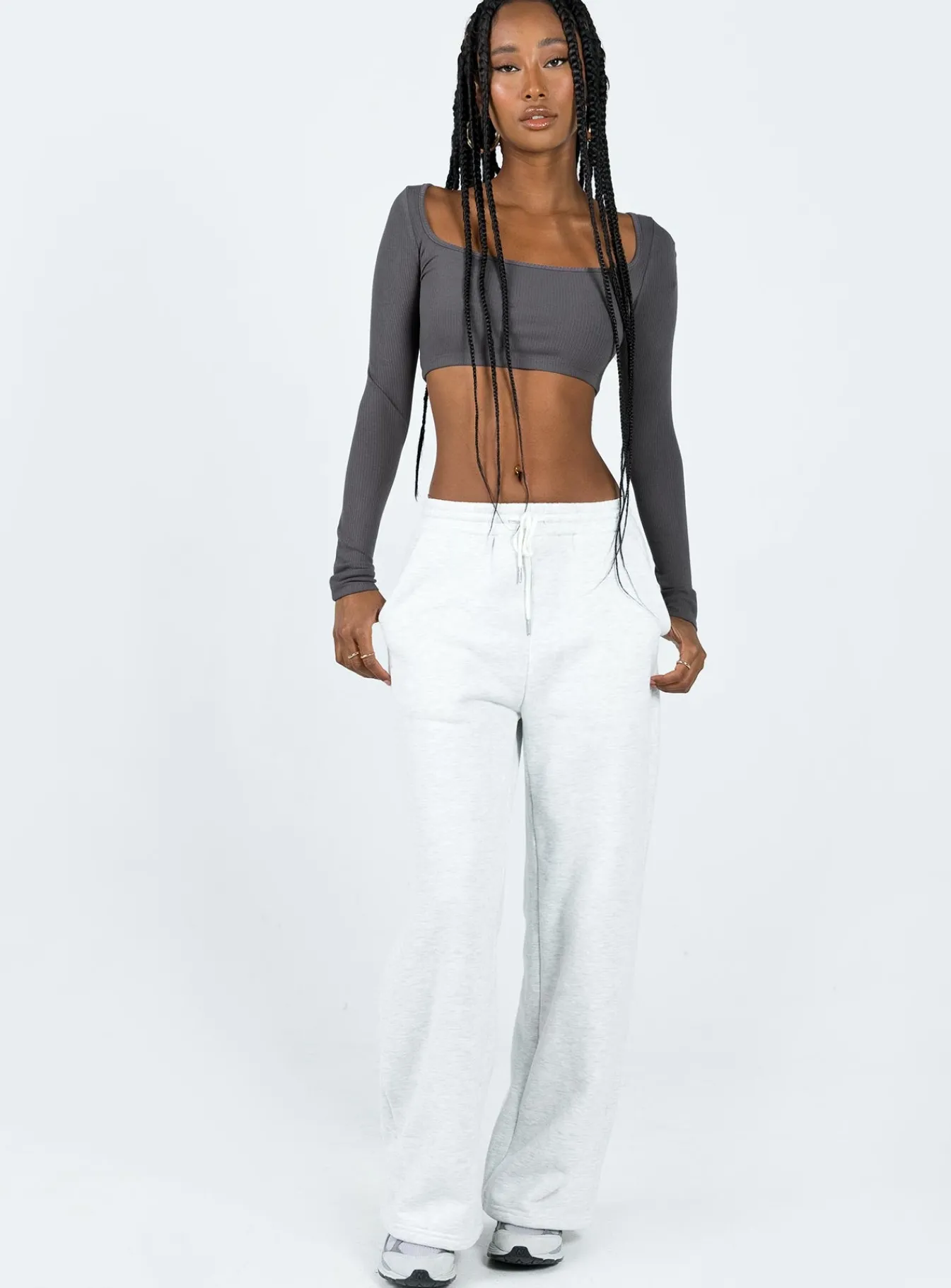 Princess Polly Paynton Long Sleeve Top Grey Store