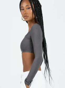 Princess Polly Paynton Long Sleeve Top Grey Store