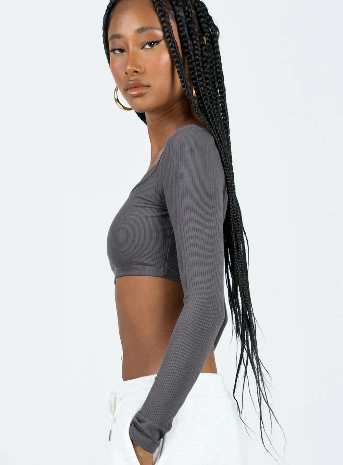 Princess Polly Paynton Long Sleeve Top Grey Store