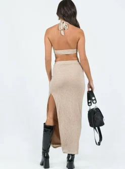 Princess Polly Payton Halter Set  Beige Sale