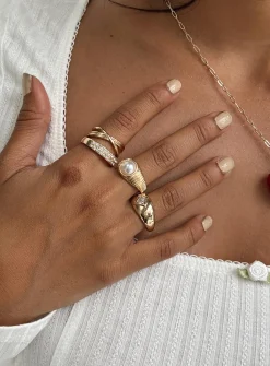 Princess Polly Pazo Ring Pack  Gold Hot