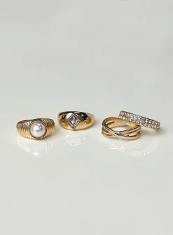 Princess Polly Pazo Ring Pack  Gold Hot