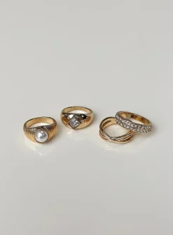 Princess Polly Pazo Ring Pack  Gold Hot