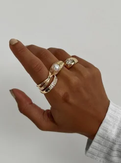 Princess Polly Pazo Ring Pack  Gold Hot