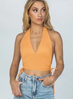 Princess Polly Penelope Halter Top Orange Store