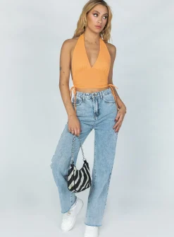 Princess Polly Penelope Halter Top Orange Store