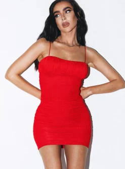Princess Polly Penney Mini Dress Red Clearance