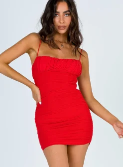 Princess Polly Penney Mini Dress Red Clearance
