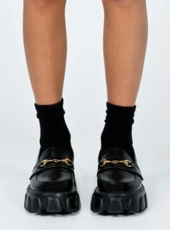 Princess Polly Penny Lane Loafer Black Hot